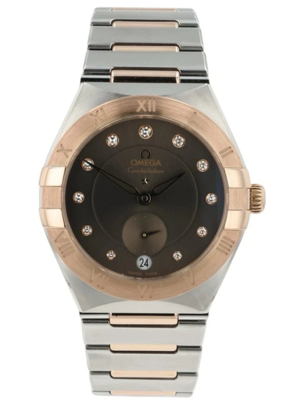 Omega Constellation Brown Dial Rose Gold & Steel 34mm Watch